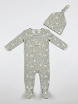 Load image into Gallery viewer, Leaves &amp; Sheep Print Footie
