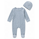 Load image into Gallery viewer, Printed Velour Footie
