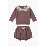Load image into Gallery viewer, Crochet Collar Sweater &amp; Bloomer Set

