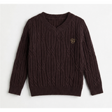 Load image into Gallery viewer, Cable Knit V-Neck Sweater
