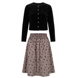 Load image into Gallery viewer, Velvet Cardigan &amp; Floral Skirt Set
