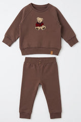 Load image into Gallery viewer, Hook Stitch Bear Sweatshirt &amp; Pant Set
