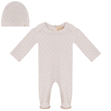 Load image into Gallery viewer, Allover Circle Print Velour Footie
