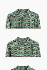 Load image into Gallery viewer, Geomtric Tyle Pattern Mock Neck Top
