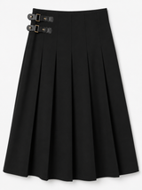 Load image into Gallery viewer, Midi Length Skirt With Straps Buckle Trim
