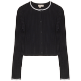 Load image into Gallery viewer, Crop Cardigan With Contrast Trim
