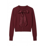 Load image into Gallery viewer, Knit Cardigan With Satin Tie
