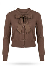 Load image into Gallery viewer, Knit Cardigan With Satin Tie
