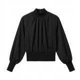 Load image into Gallery viewer, Top With Knit Mock Neck
