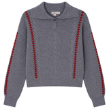 Load image into Gallery viewer, Rib Knit Top With Embroidery
