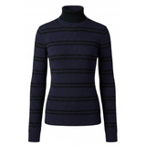 Load image into Gallery viewer, Stripe Rib Knit Top With Turtle Neck
