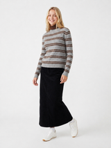 Load image into Gallery viewer, Stripe Rib Knit Top With Turtle Neck
