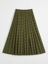 Load image into Gallery viewer, Midi Length Crinnkle Pleating Checked Skirt
