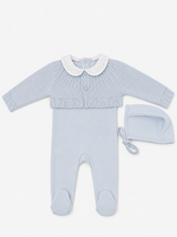 Load image into Gallery viewer, Cherry Embroidered Collar Footie &amp; Cardigan Set
