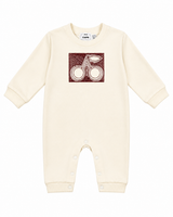 Load image into Gallery viewer, French Fleece Romper With Cherry Embroidery
