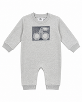 Load image into Gallery viewer, French Fleece Romper With Cherry Embroidery
