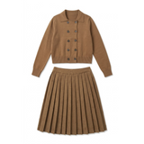 Load image into Gallery viewer, Knit Double Breast Sweater And Skirt Set
