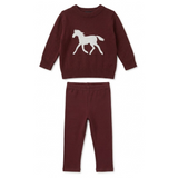 Load image into Gallery viewer, Horse Jacquard Knit &amp; Fleece 2-Piece Set
