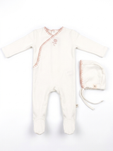 Load image into Gallery viewer, Rose Embroidery Wrap Footie

