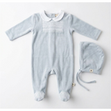 Load image into Gallery viewer, Smocked Velour Footie
