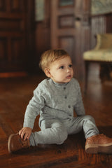 Load image into Gallery viewer, Overall Cardigan &amp; Mock Neck Set

