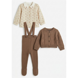 Load image into Gallery viewer, Overall Cardigan &amp; Woven Blouse Set
