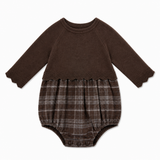Load image into Gallery viewer, Pointel Knit &amp; Plaid Woven Bubble
