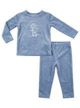 Load image into Gallery viewer, Bear Embroidered Velour Pajama Set
