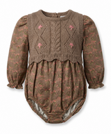 Load image into Gallery viewer, Floral Bubble with Removable Knit Vest Set
