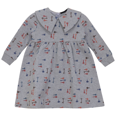 Key Print French Fleece Dress