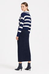 Load image into Gallery viewer, Striped Waffle Knit Pullover With Half Zipper
