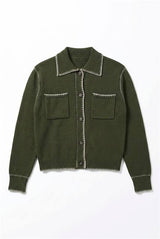 Load image into Gallery viewer, Stitching Knit Cardigan
