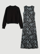Load image into Gallery viewer, Knit And Printed Jumper Set
