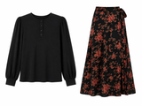 Load image into Gallery viewer, Printed Wrap Skirt With Blouse
