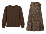Load image into Gallery viewer, Printed Wrap Skirt With Blouse
