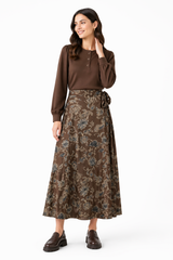 Load image into Gallery viewer, Printed Wrap Skirt With Blouse
