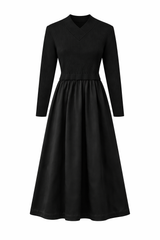 Load image into Gallery viewer, "V" Neck Knit &amp; Satin Dress
