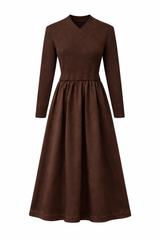 Load image into Gallery viewer, "V" Neck Knit &amp; Satin Dress
