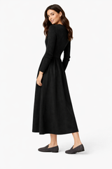 Load image into Gallery viewer, "V" Neck Knit &amp; Satin Dress
