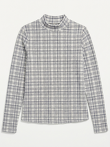 Load image into Gallery viewer, Plaid Print Mock Neck Top
