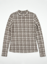Load image into Gallery viewer, Plaid Print Mock Neck Top
