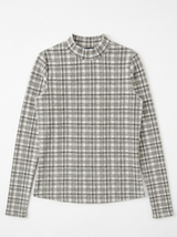 Load image into Gallery viewer, Plaid Print Mock Neck Top
