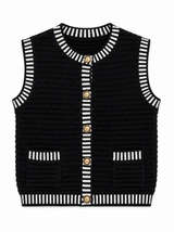 Load image into Gallery viewer, Rib Striped Trim Knit Vest
