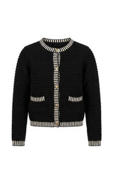 Load image into Gallery viewer, Rib Striped Trim Knit Cardigan
