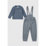 Load image into Gallery viewer, Knit Overall &amp; Mock Neck Top Set
