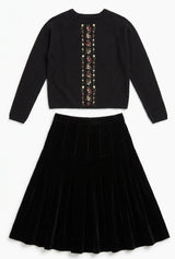 Load image into Gallery viewer, Floral Embroidery Knit Sweater Set
