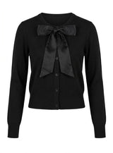 Load image into Gallery viewer, Knit Cardigan With Satin Tie
